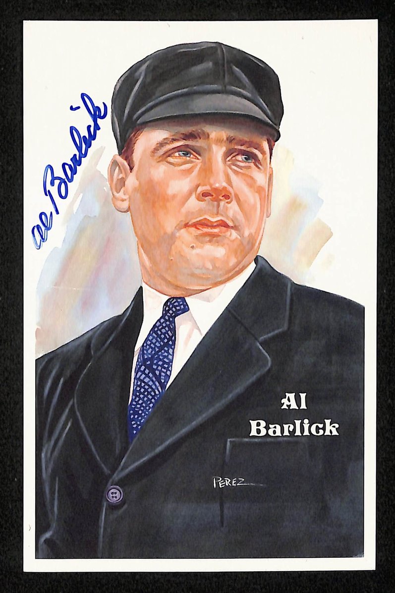 Al Barlick Signed/Autographed Umpire HOF Perez Steele Postcard 212391