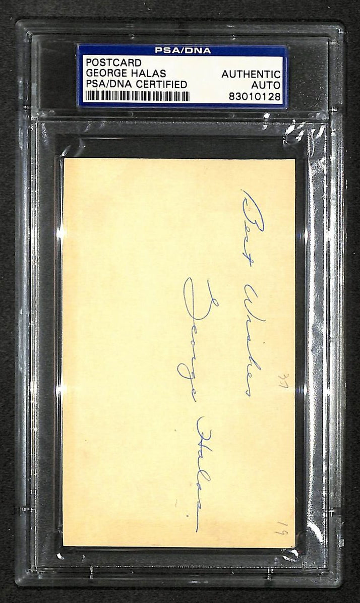 George Halas Signed/Autographed Bears HOF Index Card PSA/DNA 212399