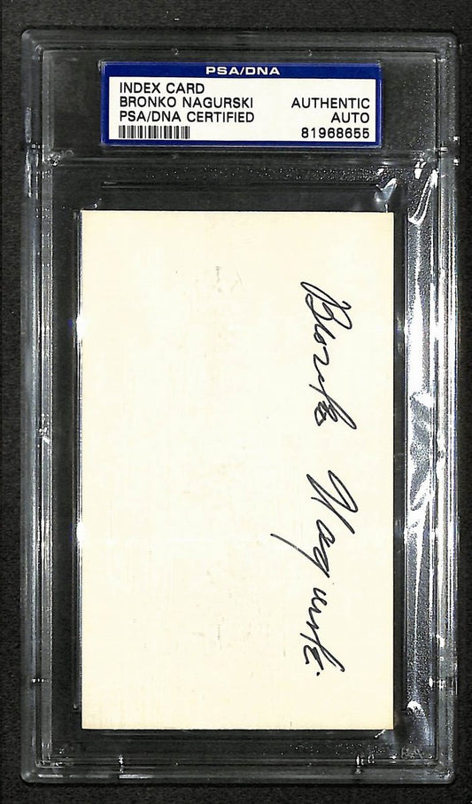 Bronko Nagurski Signed/Autographed Bears HOF Index Card PSA/DNA 212400