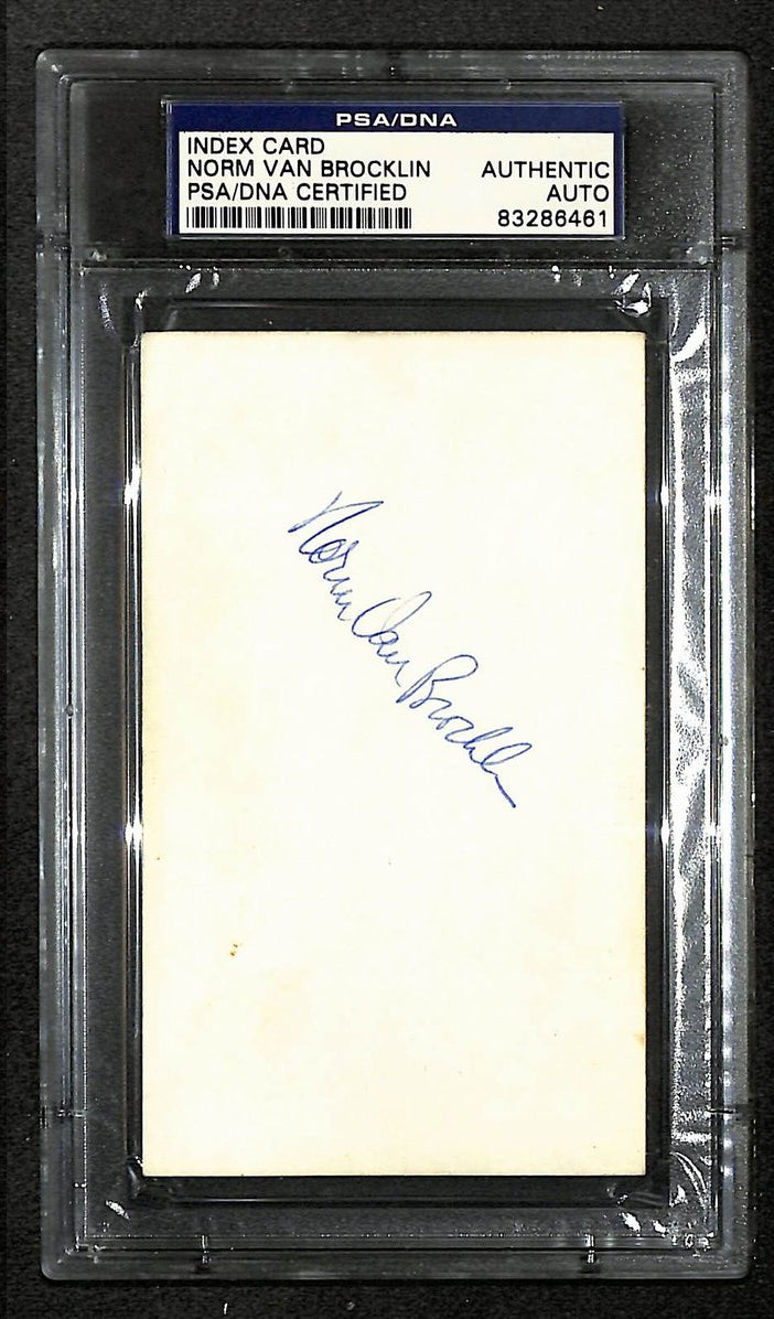Norm Van Brocklin Signed/Autographed Eagles HOF Index Card PSA/DNA 212406