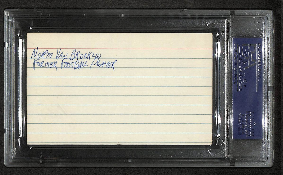 Norm Van Brocklin Signed/Autographed Eagles HOF Index Card PSA/DNA 212406