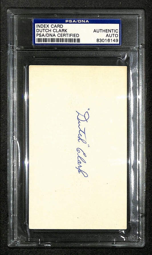 Dutch Clark Signed/Autographed Lions HOF Index Card PSA/DNA 212407