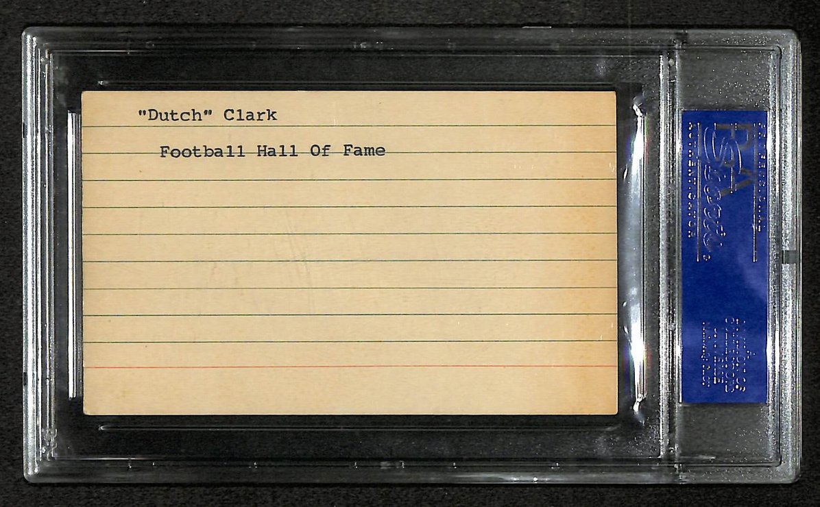 Dutch Clark Signed/Autographed Lions HOF Index Card PSA/DNA 212407