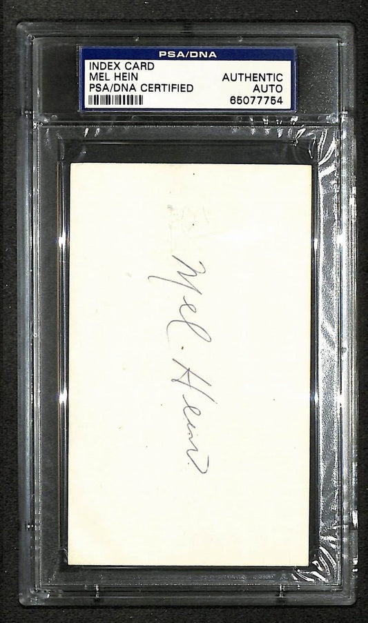 Mel Hein Signed/Autographed Giants HOF Index Card PSA/DNA 212409
