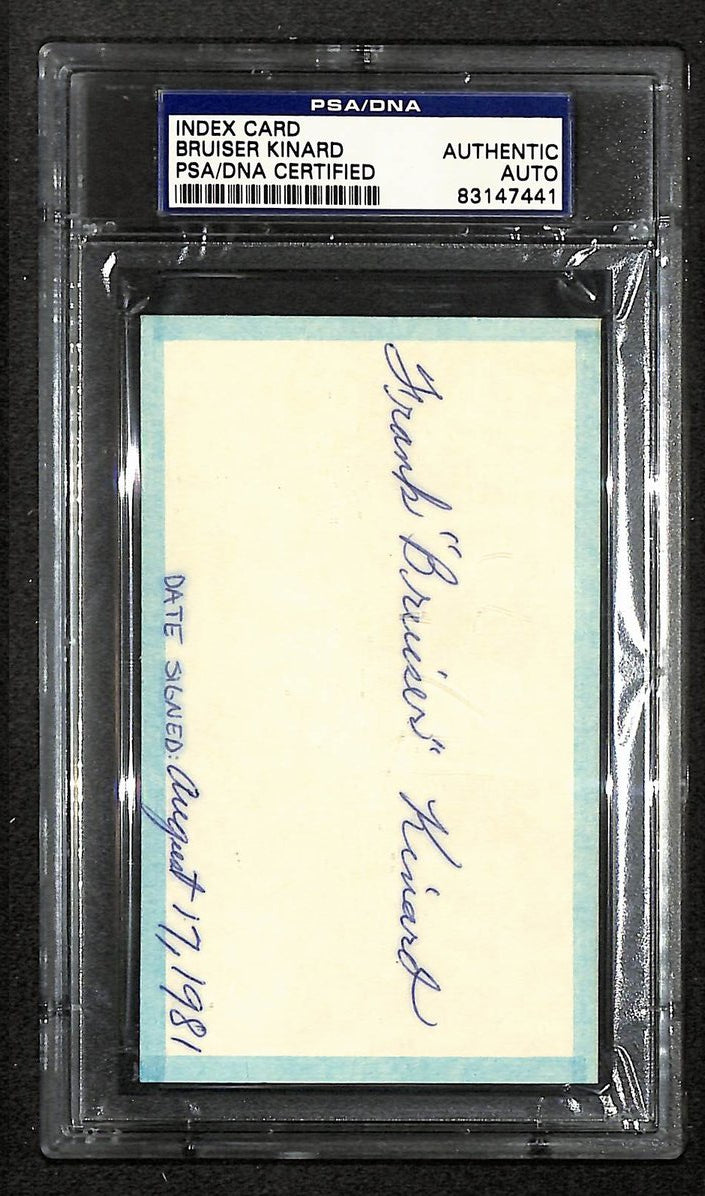 Bruiser Kinard Signed/Autographed Yankees HOF Index Card PSA/DNA 212410