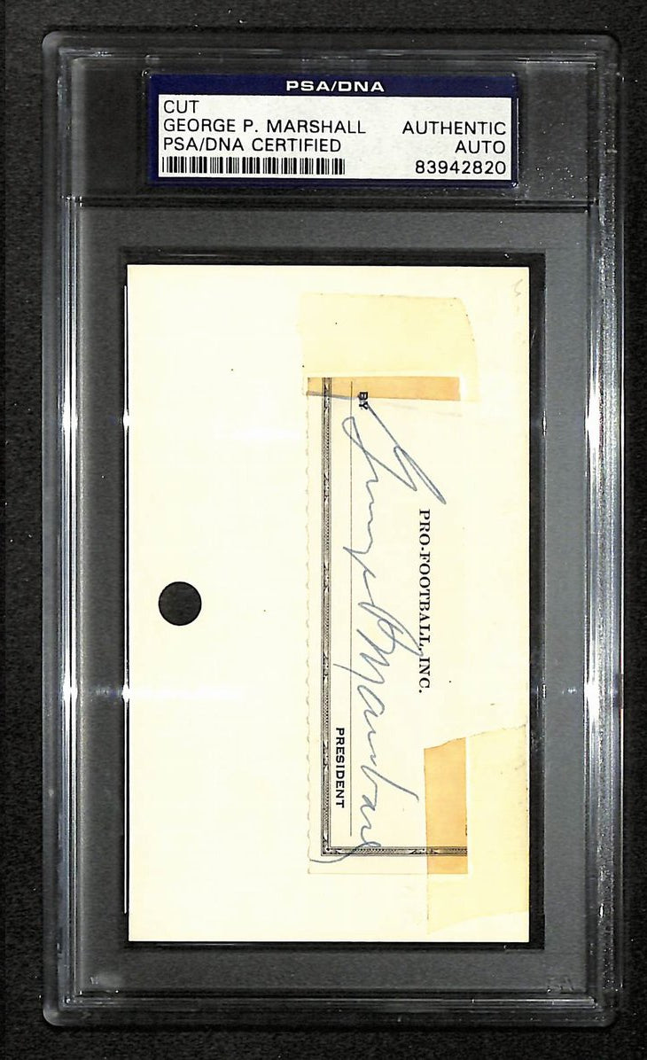 George P Marshall Signed/Autographed Redskins HOF Cut PSA/DNA 212411