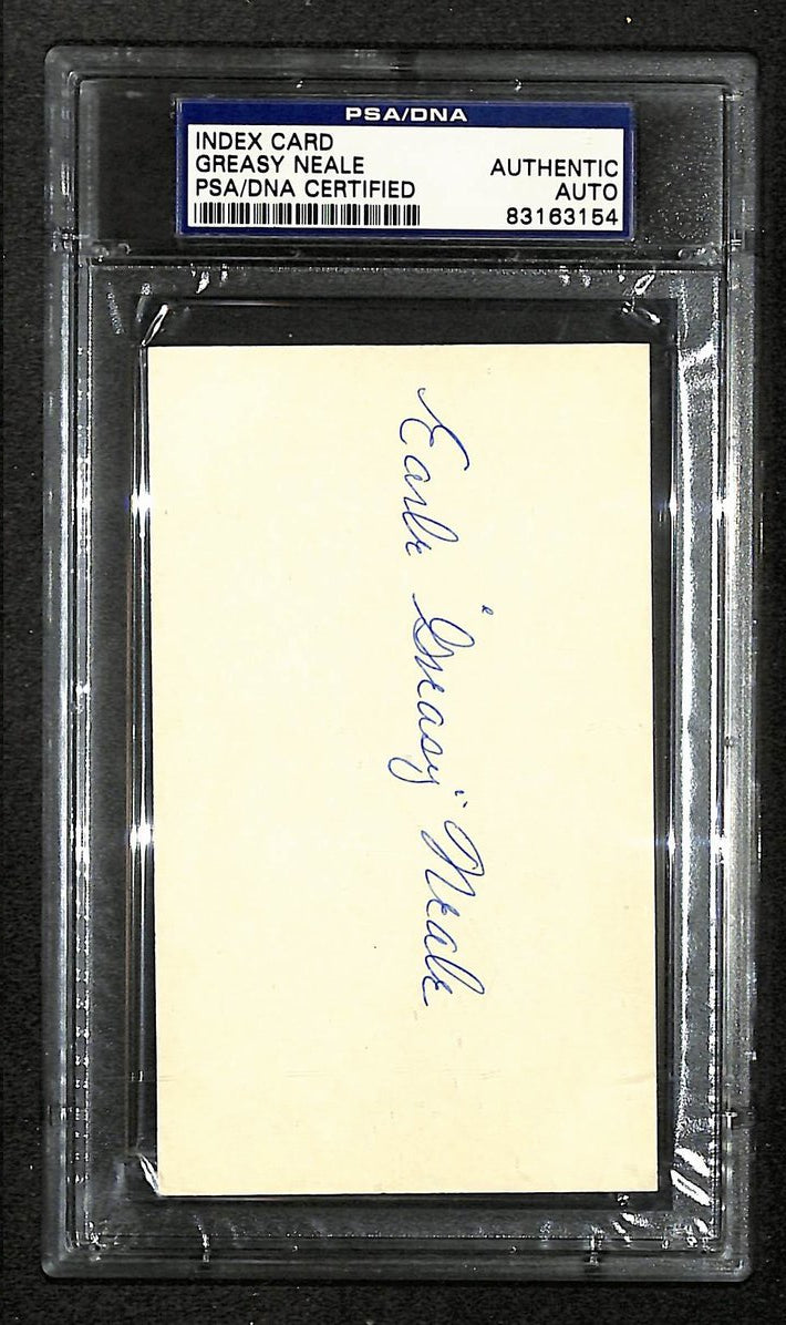 Earle Greasy Neale Signed/Autographed Eagles HOF Index Card PSA/DNA 212414