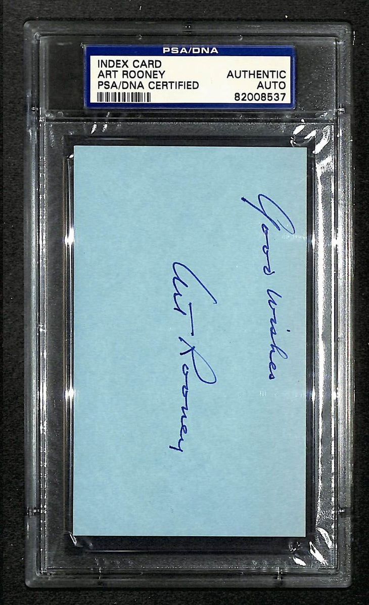 Art Rooney Signed/Autographed Steelers HOF Index Card PSA/DNA 212416