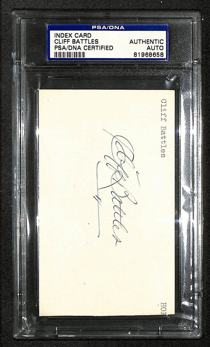 Cliff Battles Signed/Autographed Redskins HOF Index Card PSA/DNA 212418