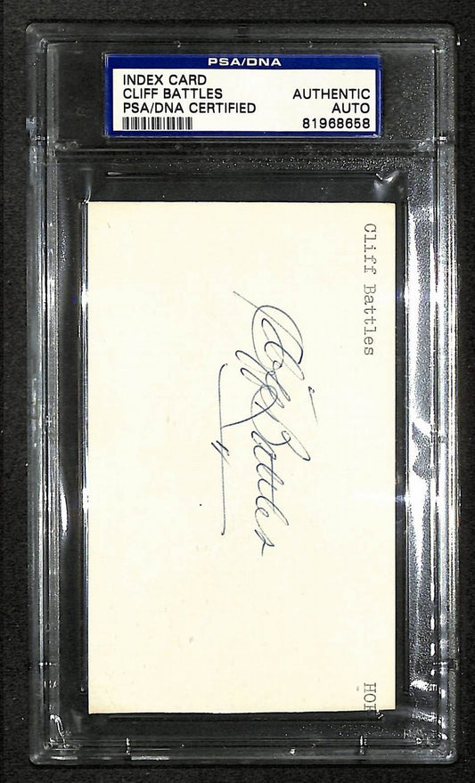 Cliff Battles Signed/Autographed Redskins HOF Index Card PSA/DNA 212418