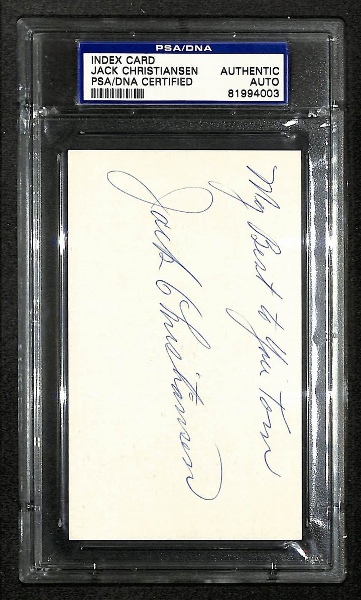 Jack Christiansen Signed/Autographed Lions HOF Index Card PSA/DNA 212420