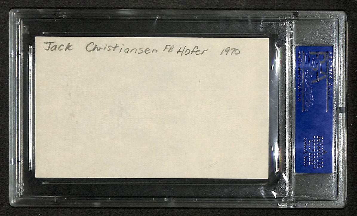 Jack Christiansen Signed/Autographed Lions HOF Index Card PSA/DNA 212420