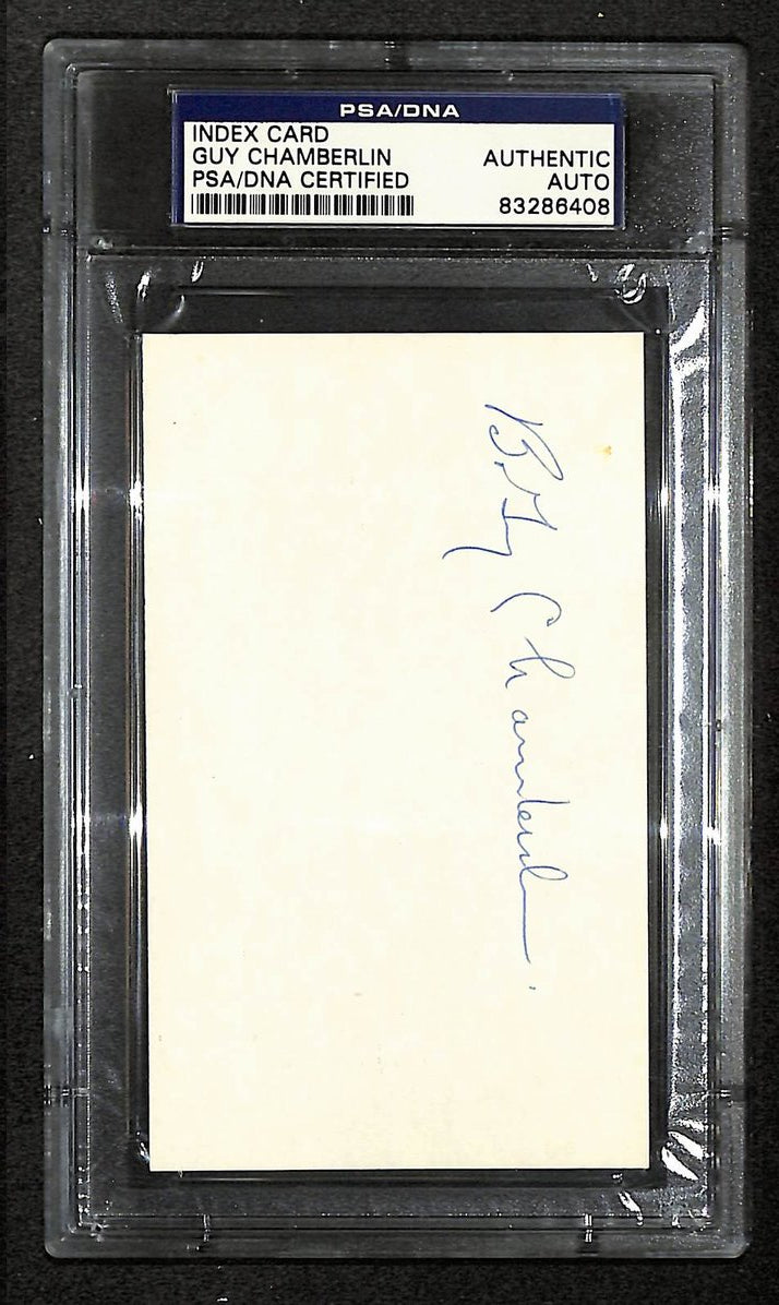 Guy Chamberlin Signed/Autographed Canton HOF Index Card PSA/DNA 212426