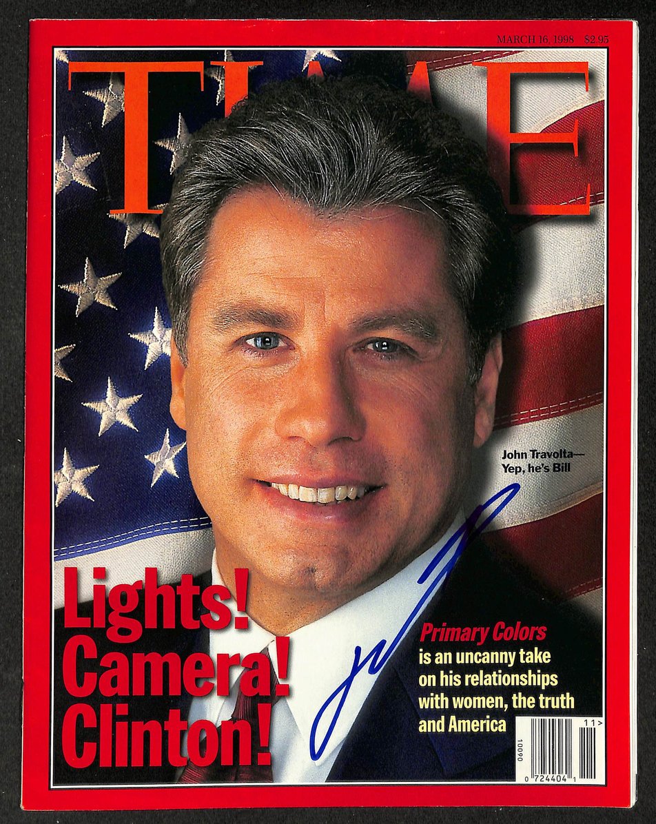John Travolta Signed/Autographed 1998 TIME Magazine Beckett 212427
