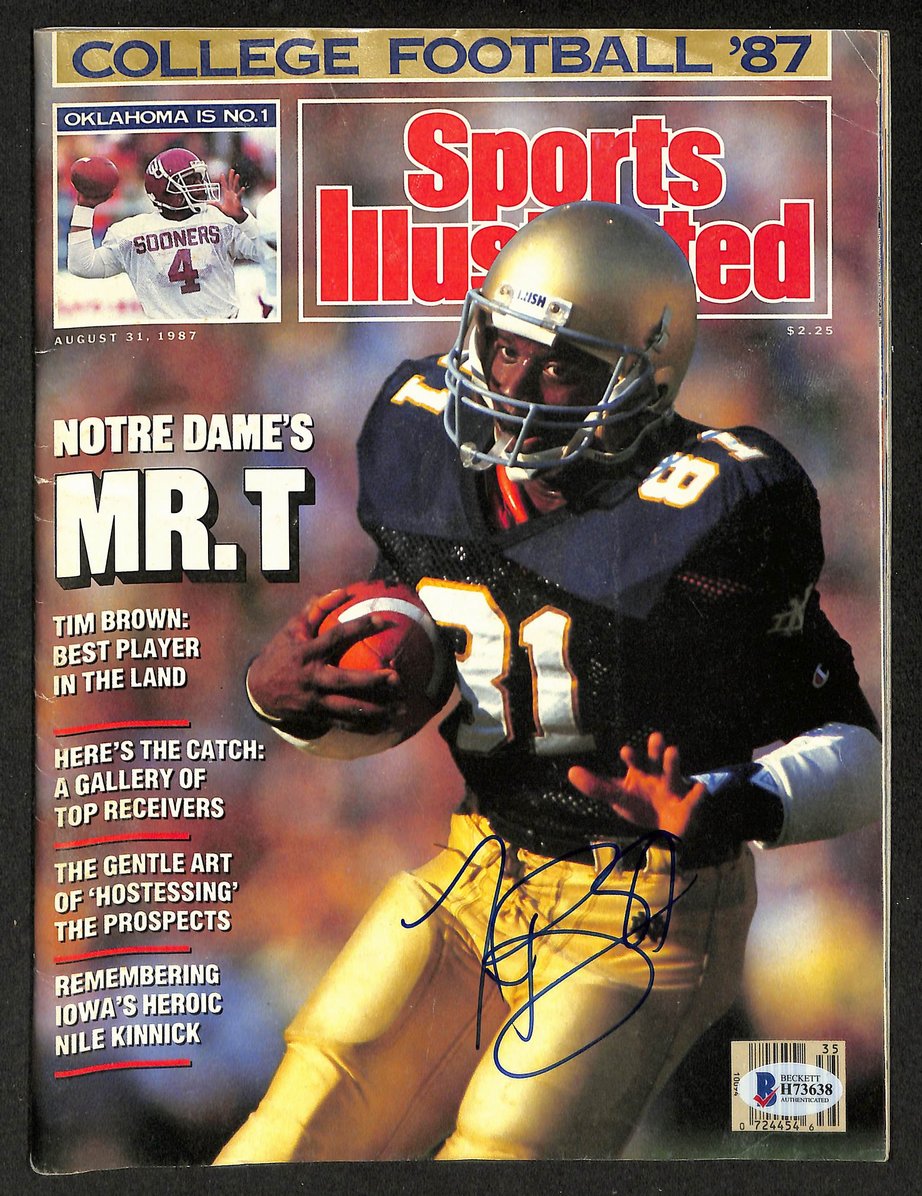 Tim Brown Signed/Autographed 1987 Sports Illustrated Magazine Beckett 212428