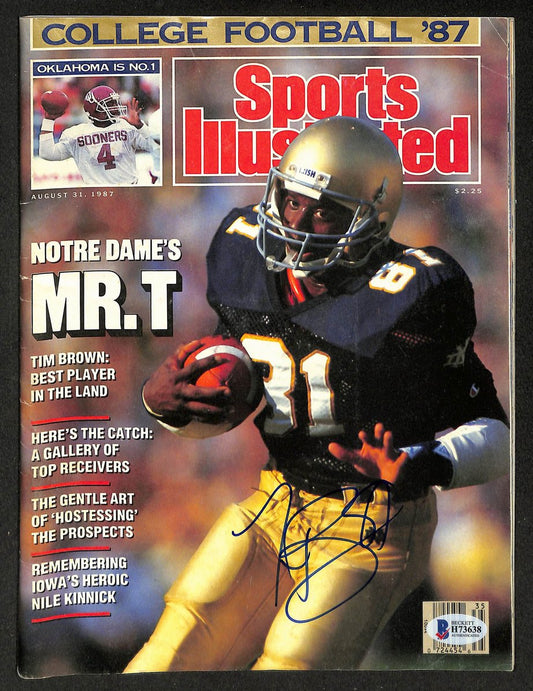 Tim Brown Signed/Autographed 1987 Sports Illustrated Magazine Beckett 212428