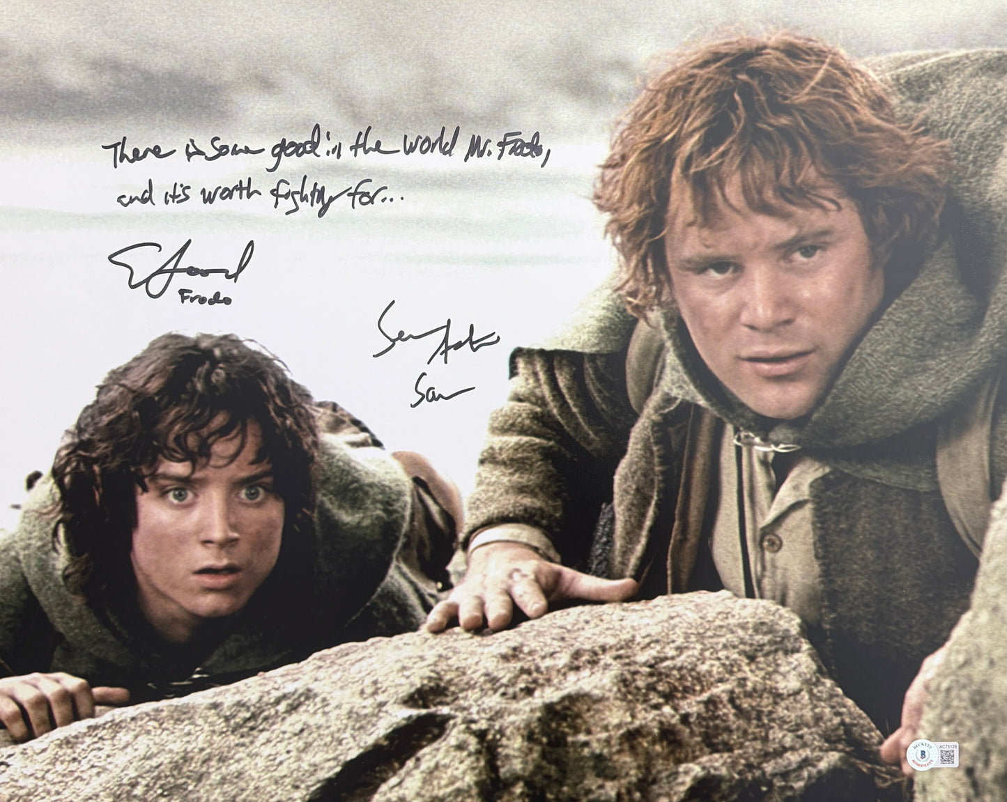 Elijah Wood & Sean Astin Signed/Auto 16x20 Photo Lord of the Rings BAS 212447