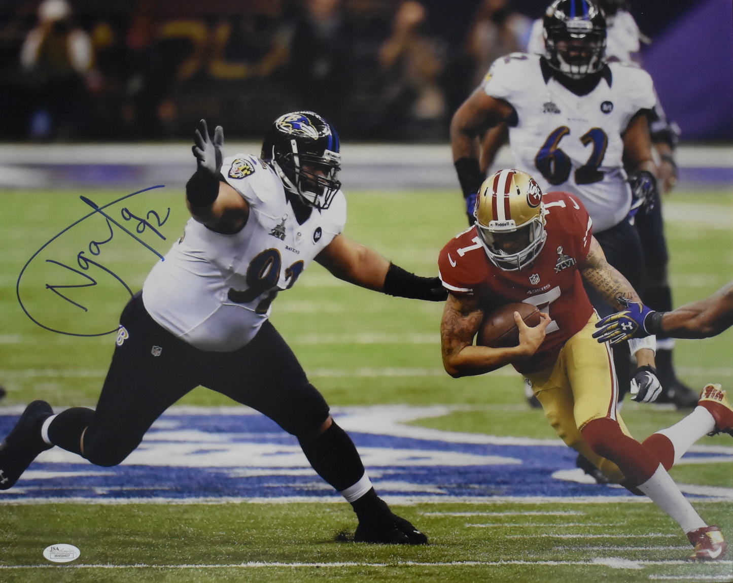 Halofi Ngata Signed/Autographed 16x20 Photo Ravens JSA BA212468