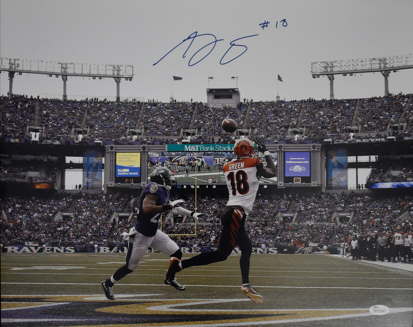 AJ Green Signed/Autographed 16x20 Photo Bengals JSA BA212469