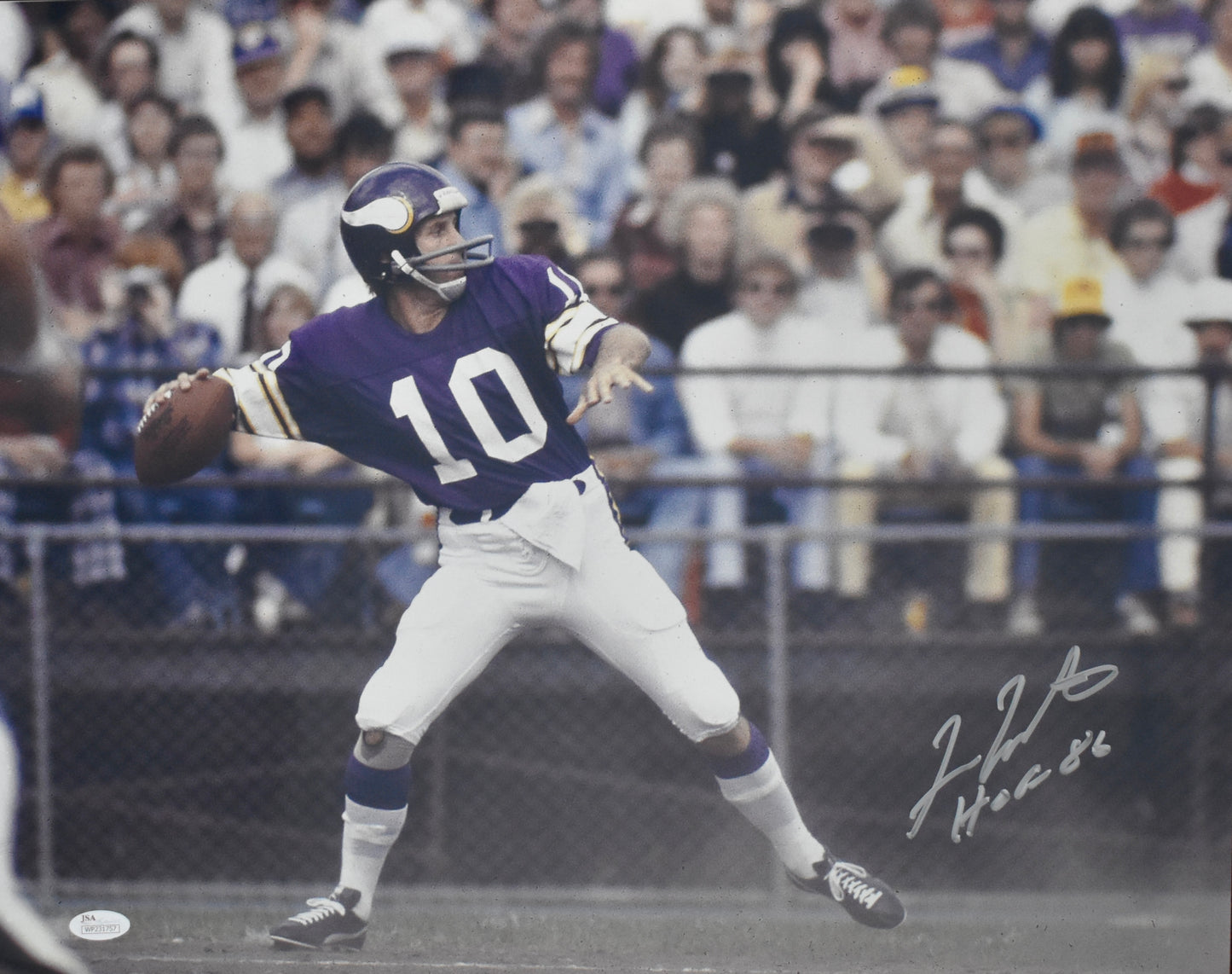 Fran Tarkenton HOF Signed/Autographed 16x20 Photo Vikings JSA 212483
