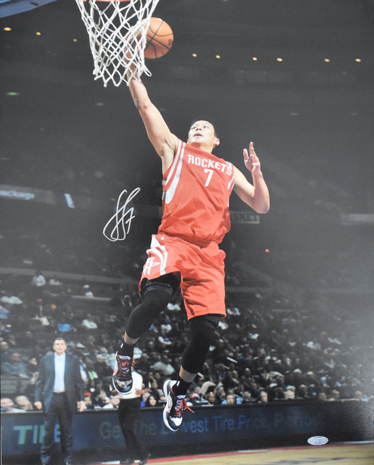 Jeremy Lin Signed/Autographed 16x20 Photo Rockets Steiner 212492