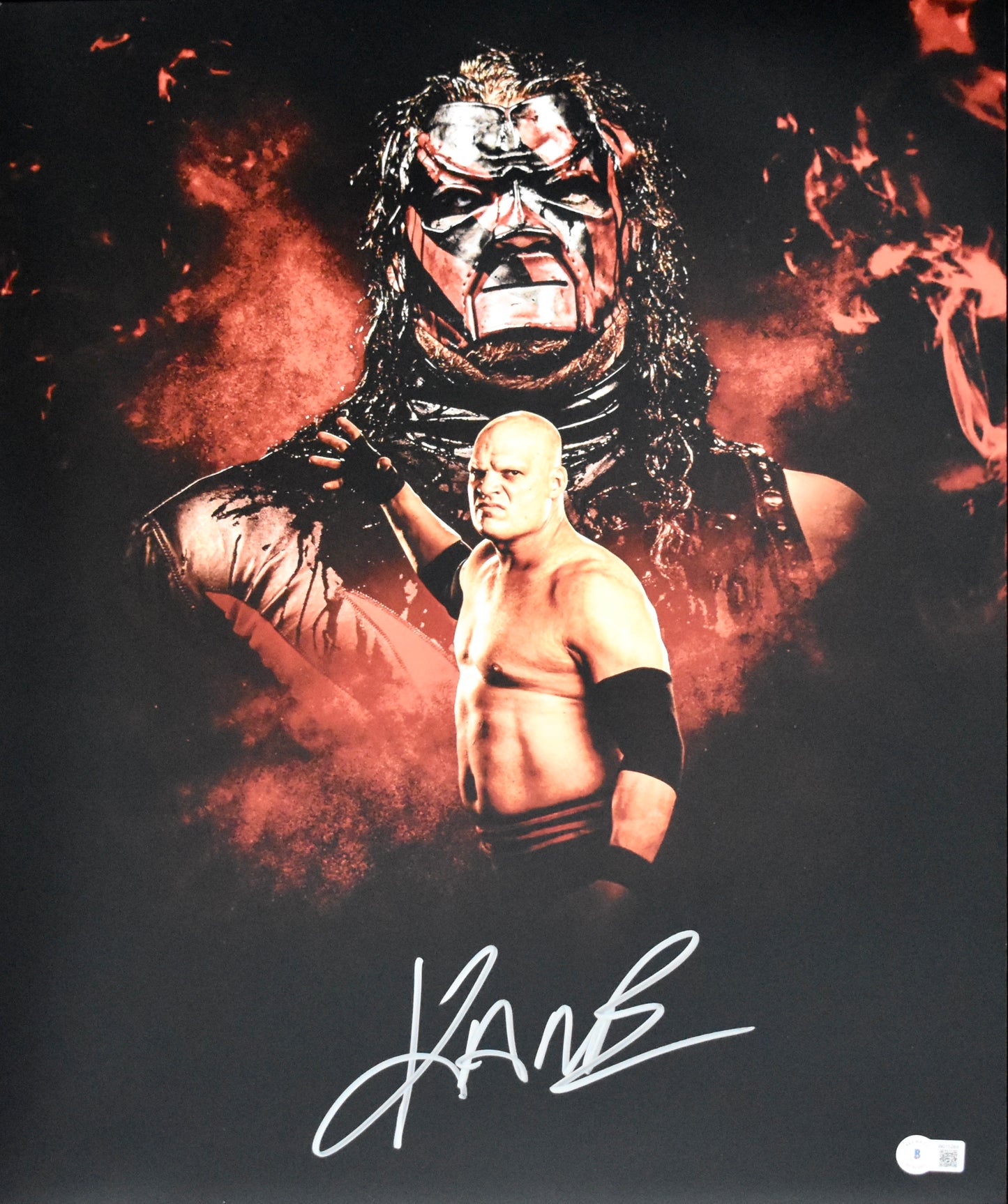 Kane Signed/Autographed 16x20 Photo WWE WWF BAS 212497