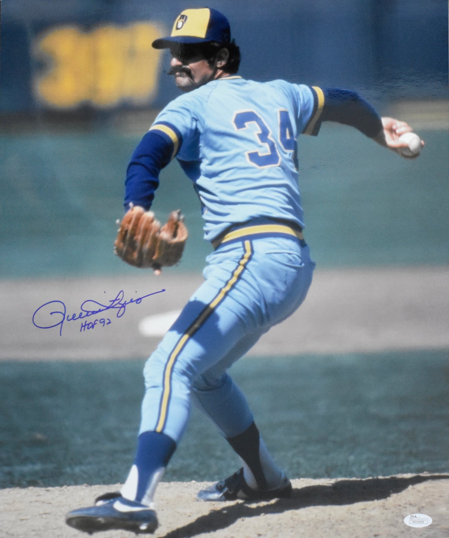 Rollie Fingers HOF Signed/Autographed 16x20 Photo Brewers JSA 212498