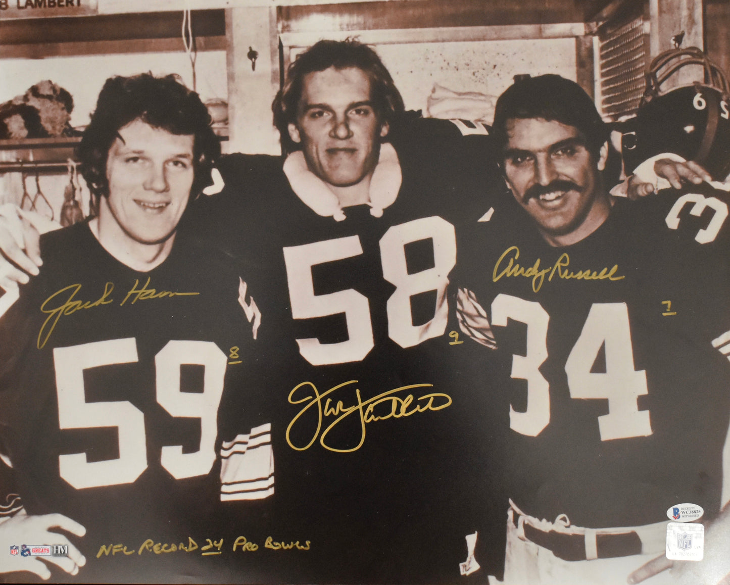 Ham Lambert & Russell HOF Signed/Autographed 16x20 Photo Steelers BAS 212501