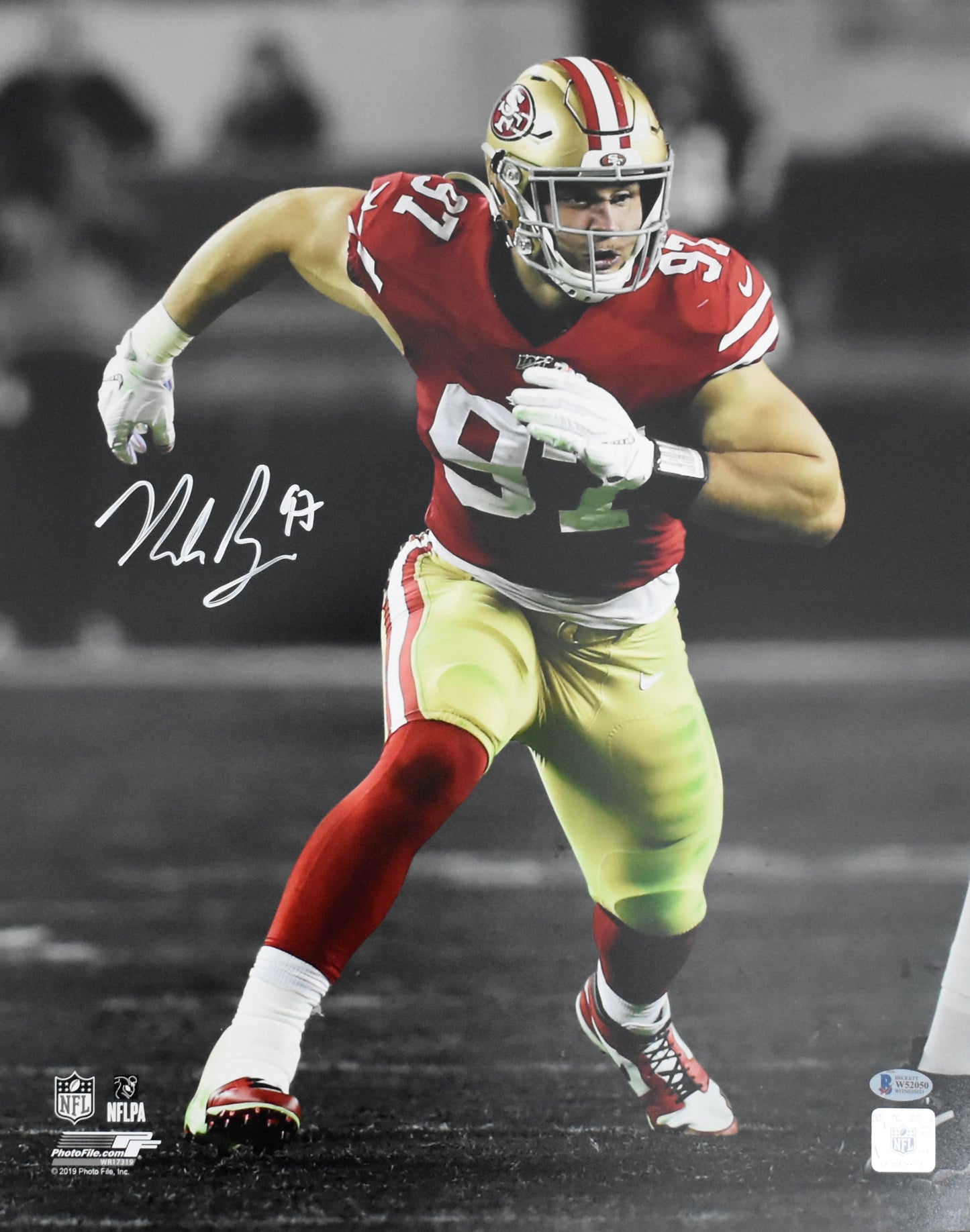 Nick Bosa Signed/Autographed 16x20 Photo 49ers BAS 212502