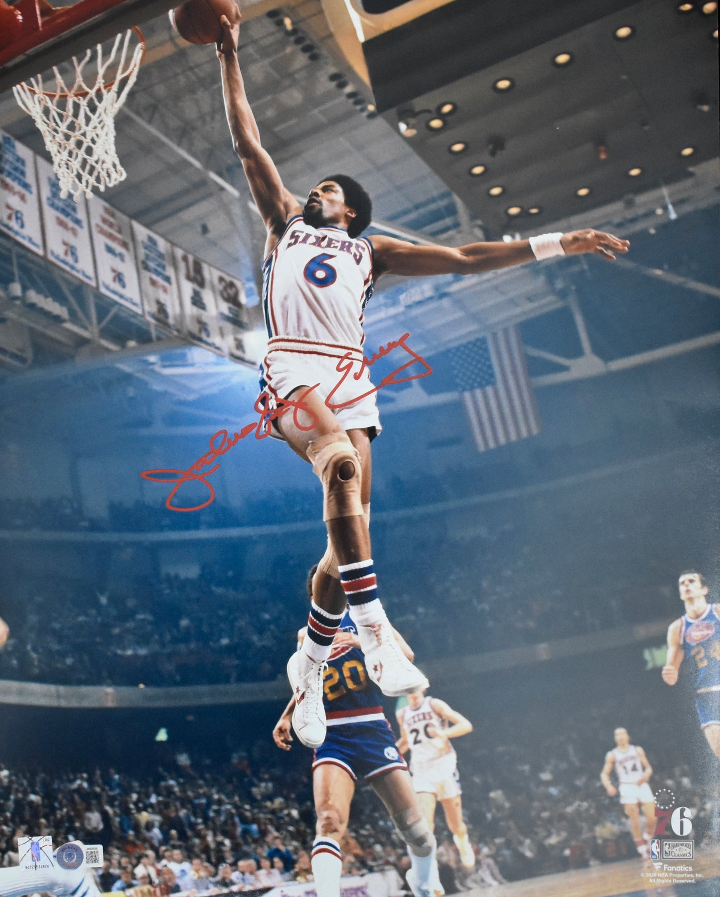 Julius Erving HOF Signed/Autographed 16x20 Photo Dr J 76ers BAS 212504