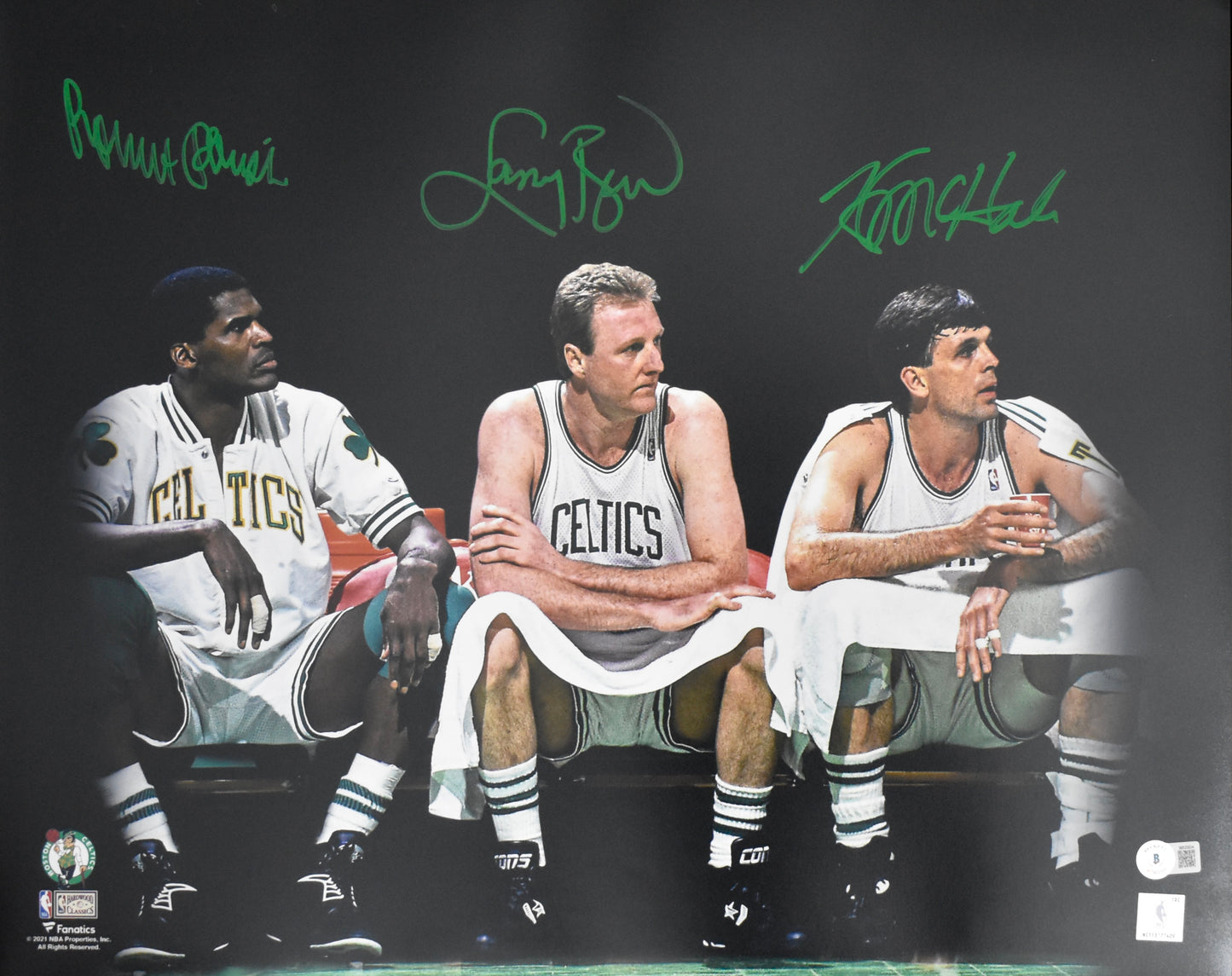 Bird Parrish & McHale HOF Signed/Autographed 16x20 Photo Celtics BAS 212505