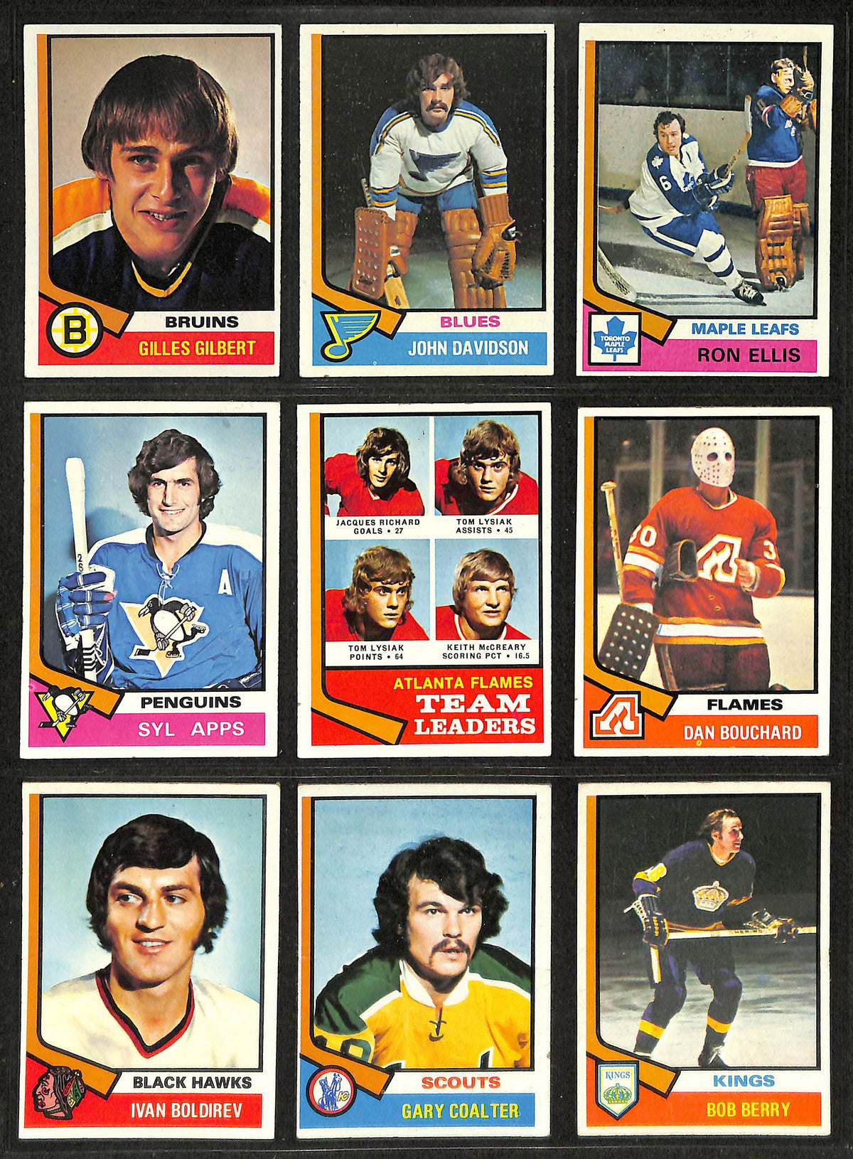 1974-75 Topps Hockey Complete Set (264) Cards Orr  Potvin Bowman Salming 212034
