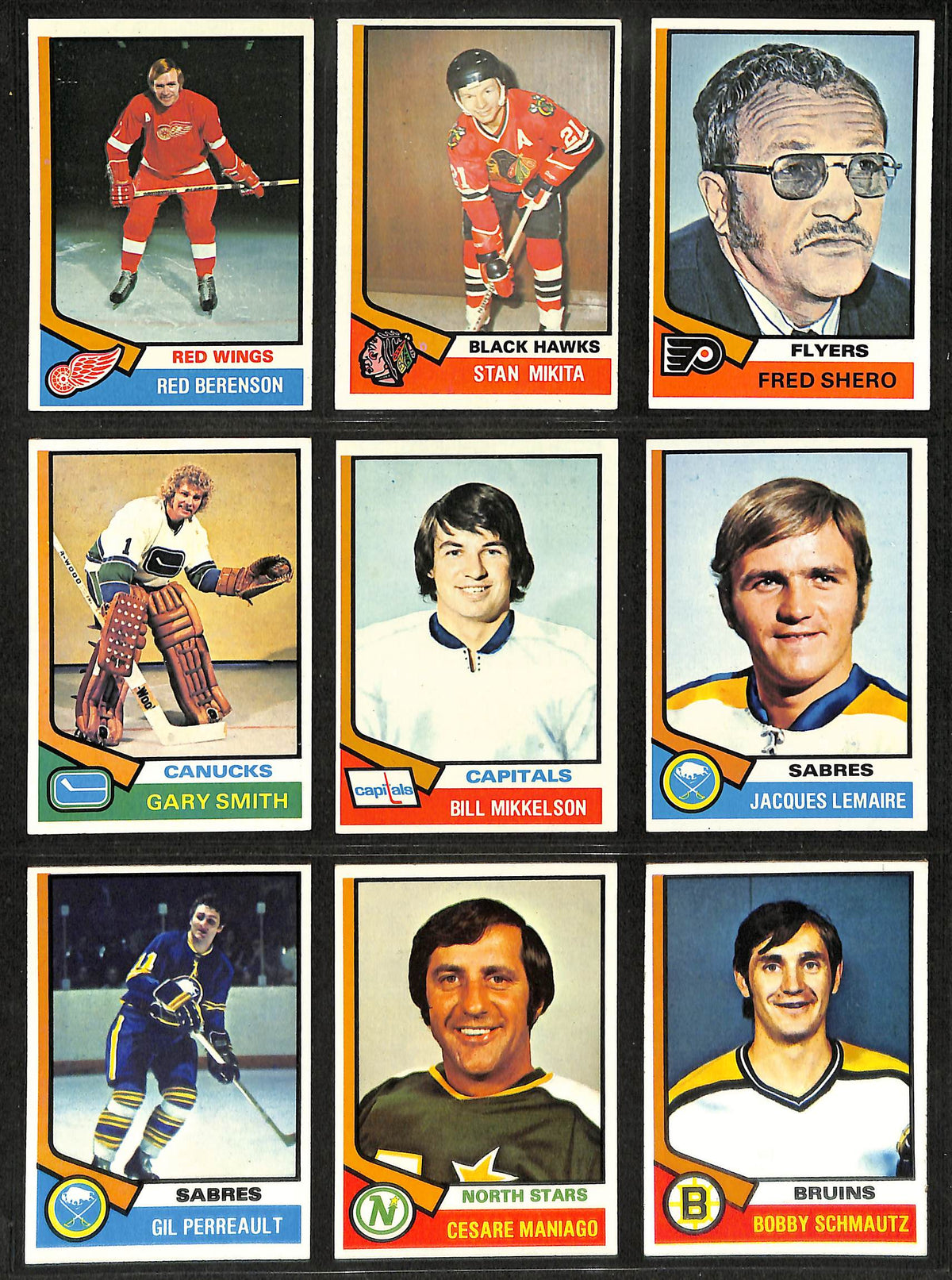 1974-75 Topps Hockey Complete Set (264) Cards Orr  Potvin Bowman Salming 212034