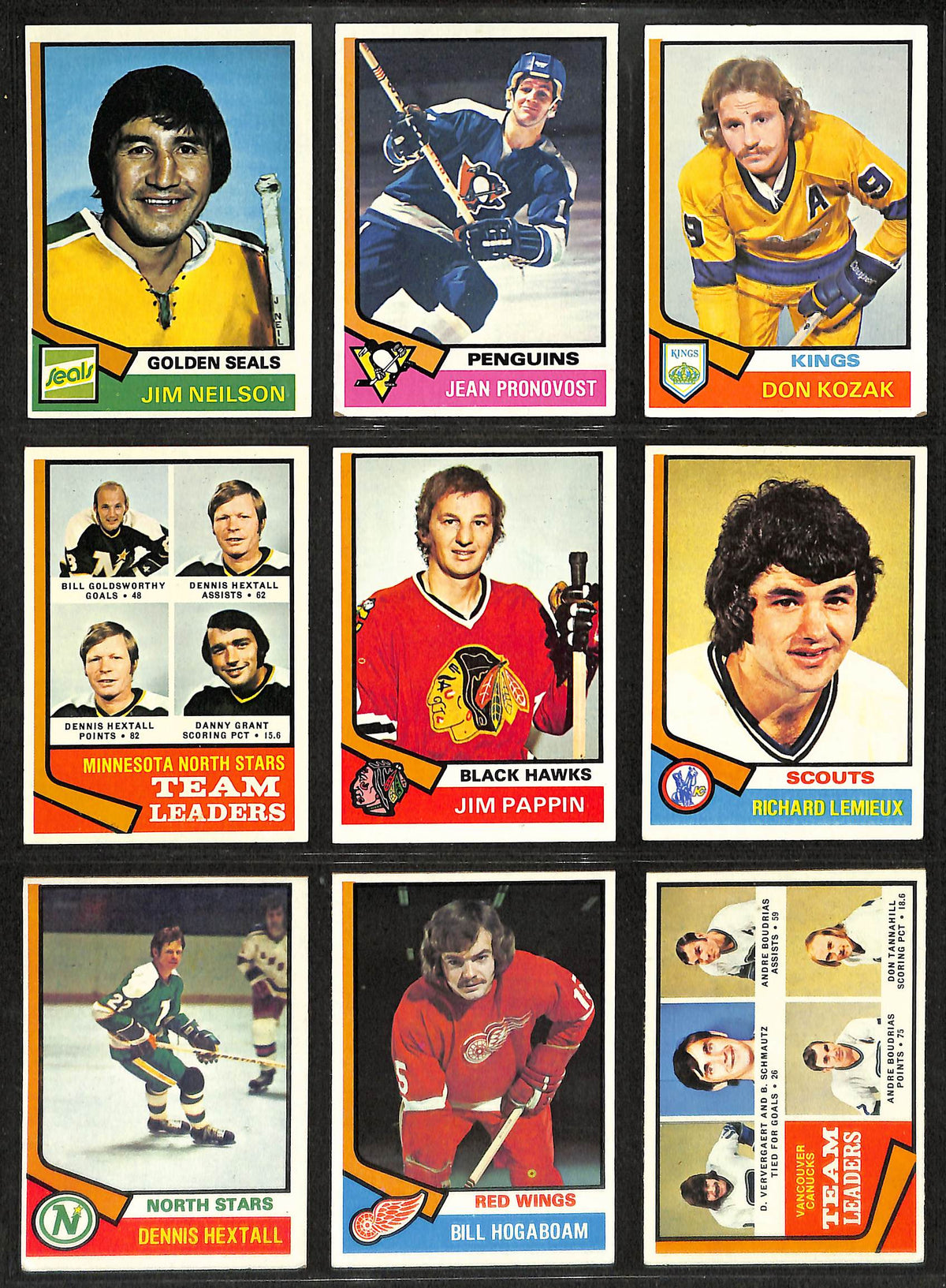 1974-75 Topps Hockey Complete Set (264) Cards Orr  Potvin Bowman Salming 212034