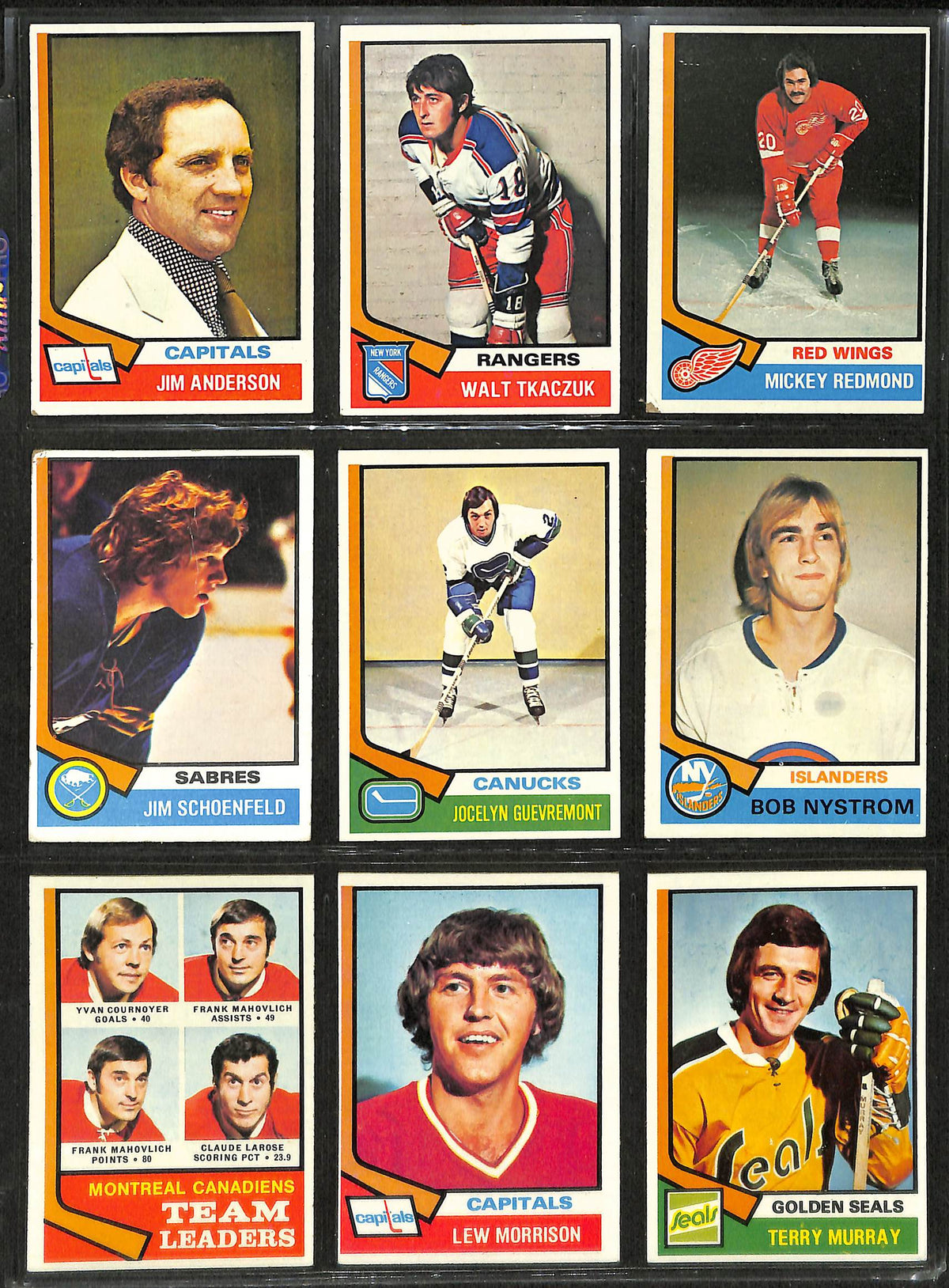 1974-75 Topps Hockey Complete Set (264) Cards Orr  Potvin Bowman Salming 212034