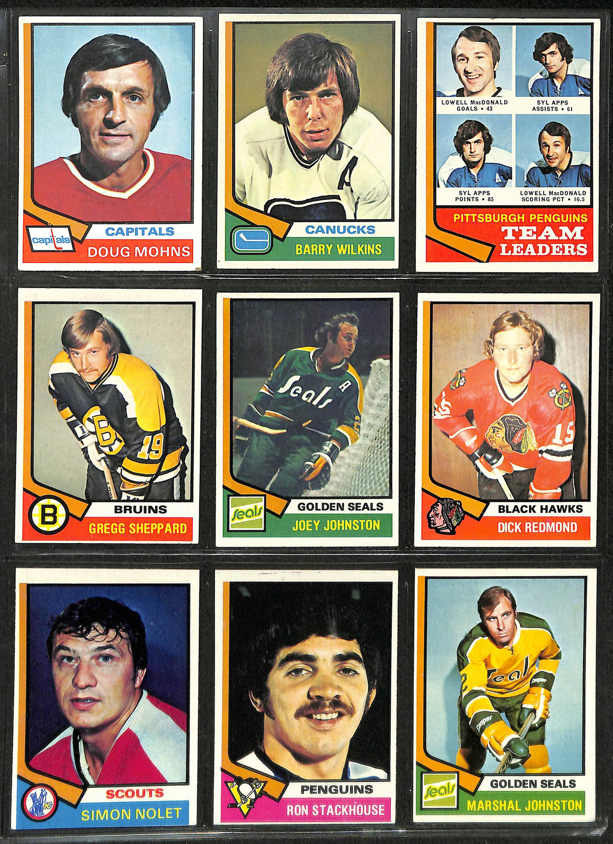 1974-75 Topps Hockey Complete Set (264) Cards Orr  Potvin Bowman Salming 212034