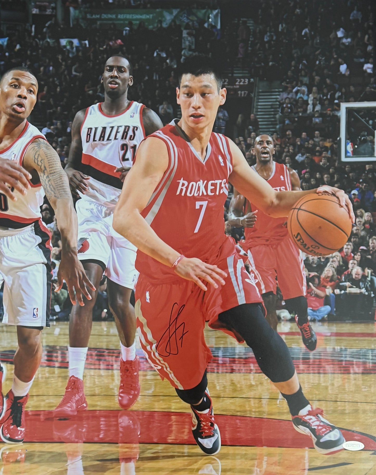 Jeremy Lin Signed/Autographed 16x20 Photo Rockets Steiner 212050
