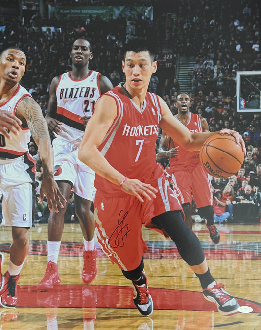 Jeremy Lin Signed/Autographed 16x20 Photo Rockets Steiner 212050