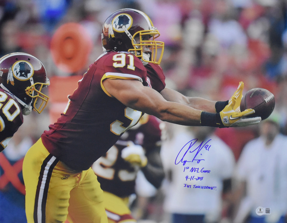 Ryan Kerrigan Redskins Signed/Inscribed 16x20 Photo Beckett 212025