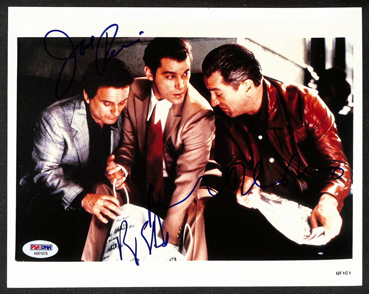 Joe Pesci/Ray Liotta/Robert DeNiro Signed 8x10 Photo Goodfellas PSA/DNA LOA 2348
