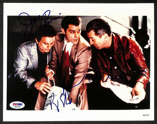 Joe Pesci/Ray Liotta/Robert DeNiro Signed 8x10 Photo Goodfellas PSA/DNA LOA 2348