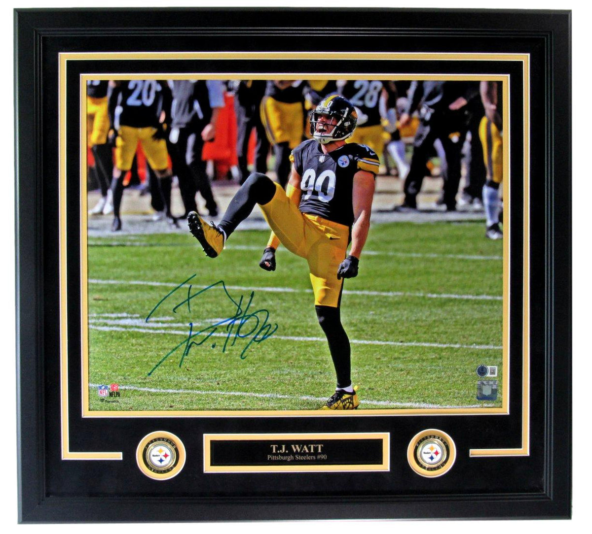 T.J. Watt Autographed 16x20 Photo Pittsburgh Steelers Framed Beckett 212633