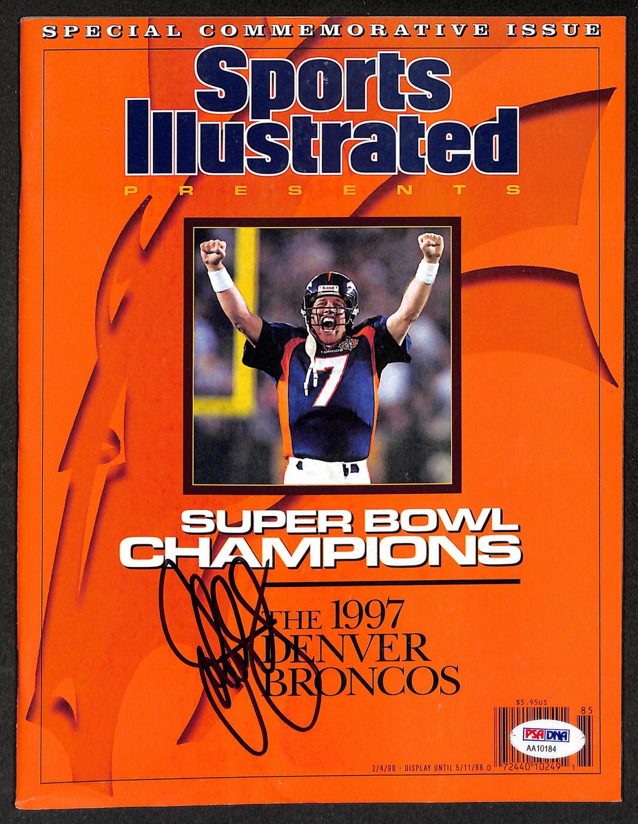 John Elway HOF Signed 1998 Sports Illustrated 97 Broncos SB Champs PSA/DNA 212072