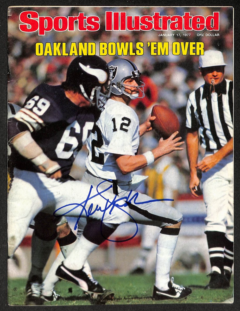 Ken Stabler HOF Signed/Autographed 1977 Sports Illustrated Raiders BAS 212081