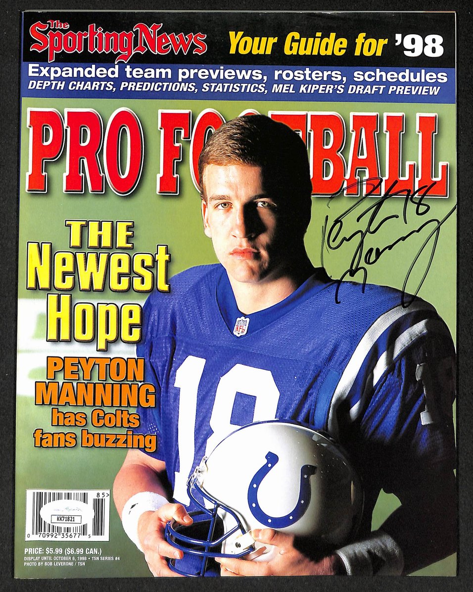 Peyton Manning HOF Signed 1998 Pro Football Magazine Colts JSA 212094