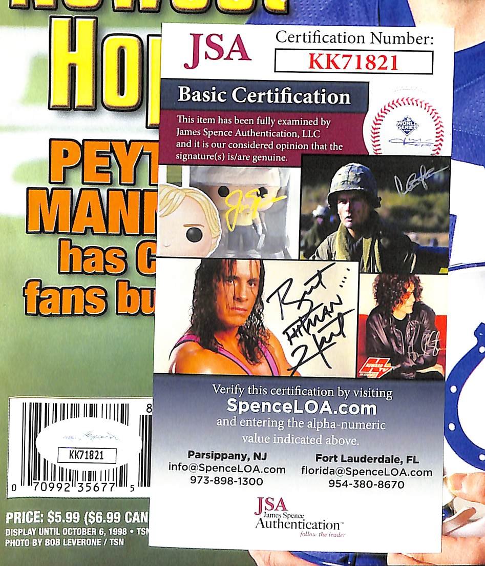 Peyton Manning HOF Signed 1998 Pro Football Magazine Colts JSA 212094