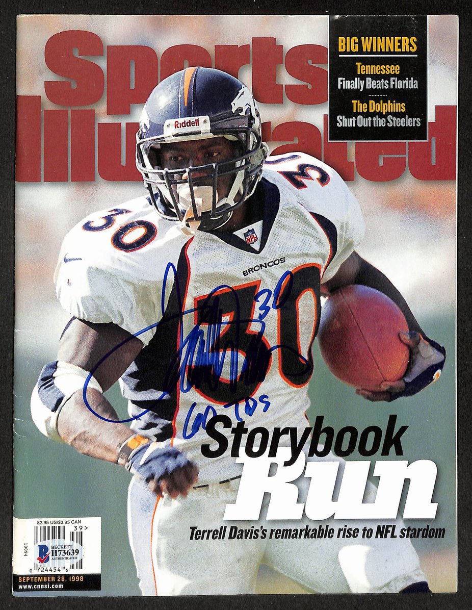 Terrell Davis HOF Signed/Autographed 1998 Sports Illustrated Broncos BAS 212104