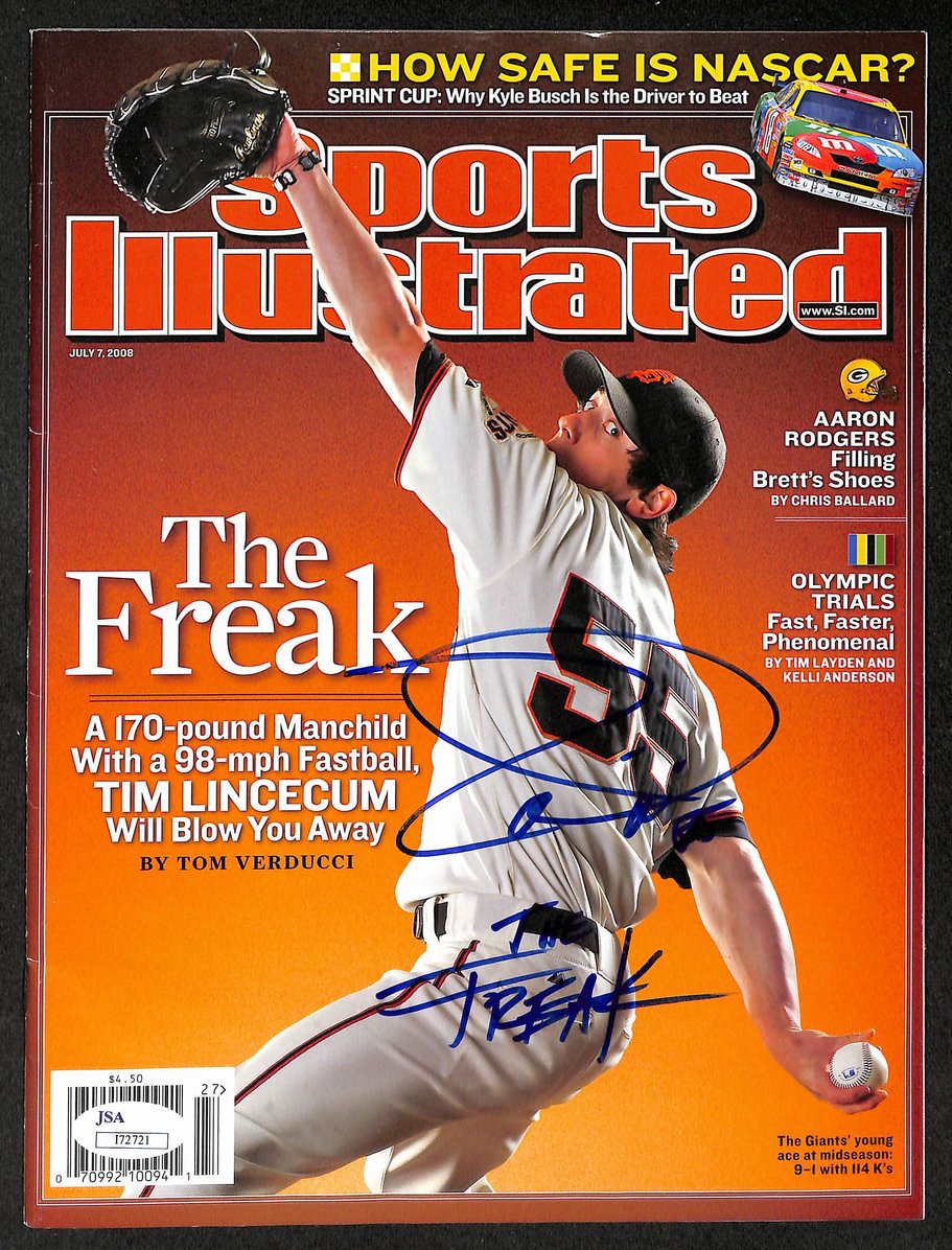 Tim Lincecum Signed/Autographed 2008 Sports Illustrated Giants JSA 212112