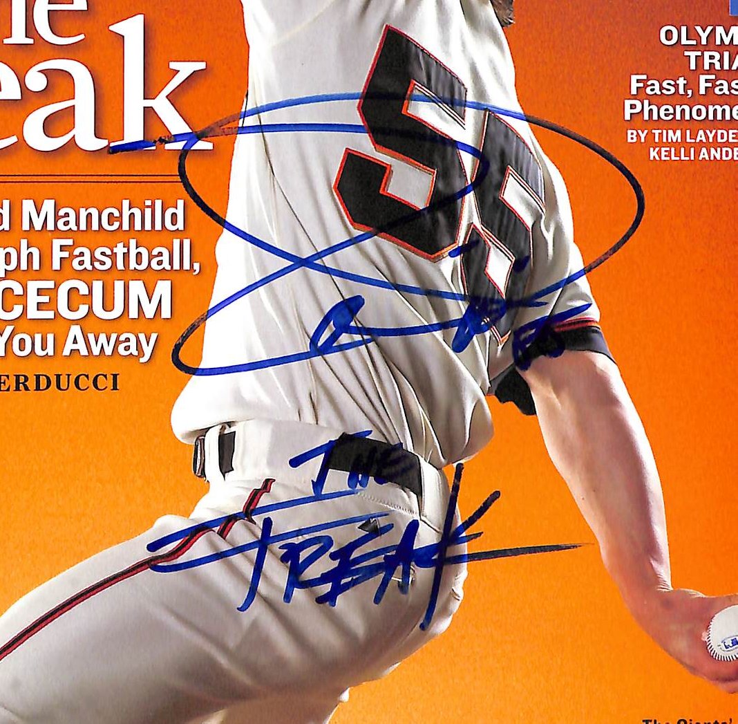 Tim Lincecum Signed/Autographed 2008 Sports Illustrated Giants JSA 212112