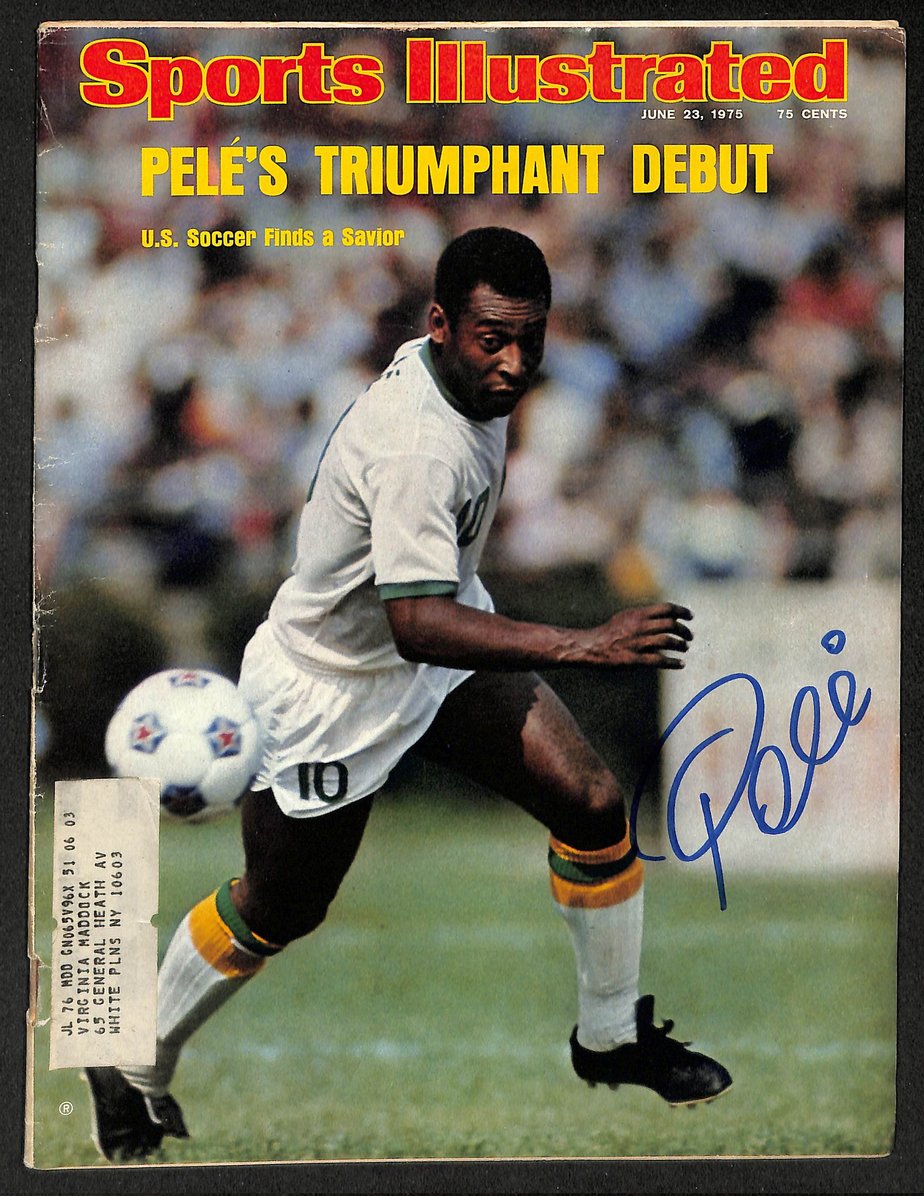 Pele Signed/Autographed 1975 Sports Illustrated Soccer 212121